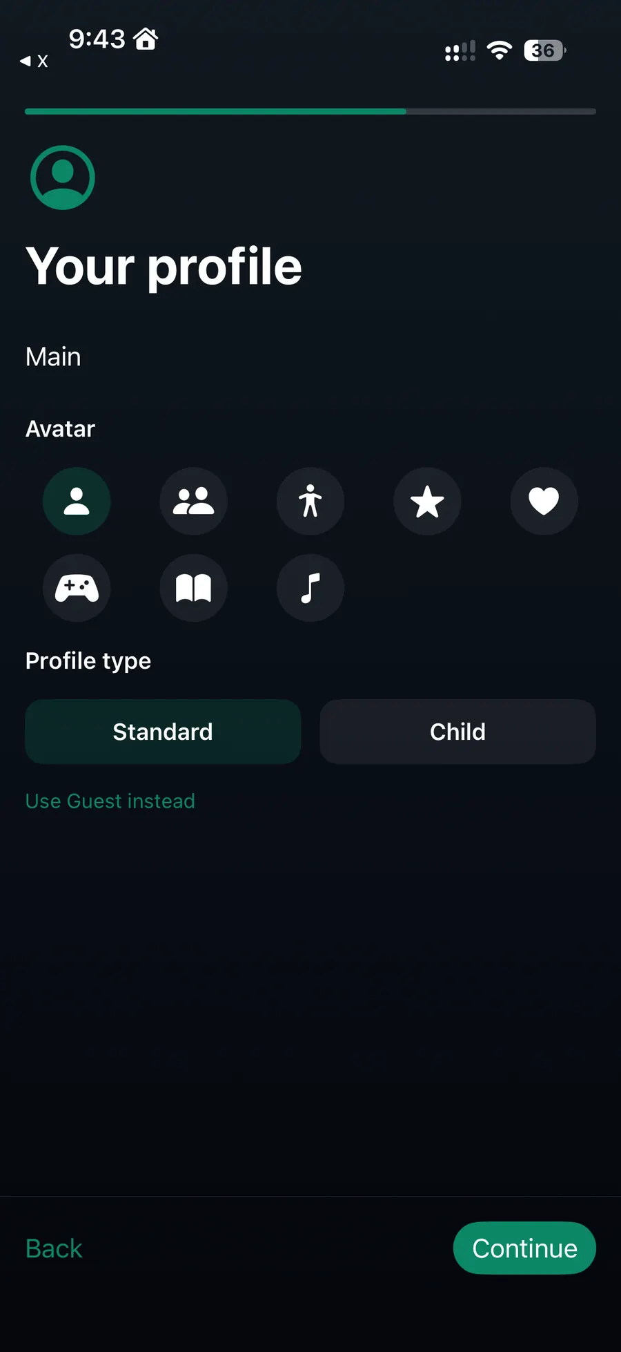Lineup profile setup with standard and child profile types.