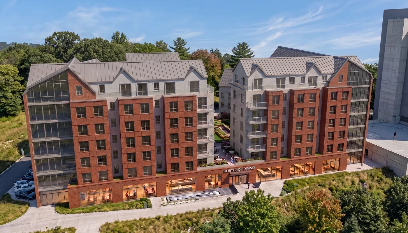 Trinity Peaks residence hall concept visualization.