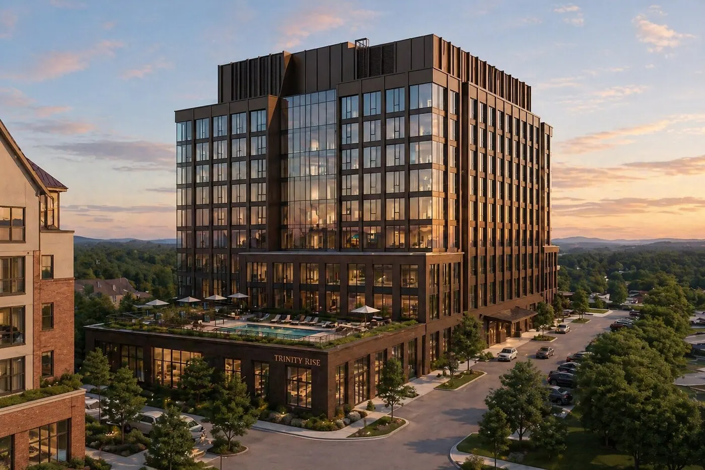 Trinity Rise upperclass apartment-style concept visualization.